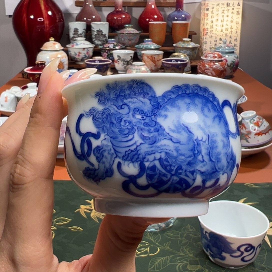知冬煮雪手工手绘-竹林草堂茶具单杯