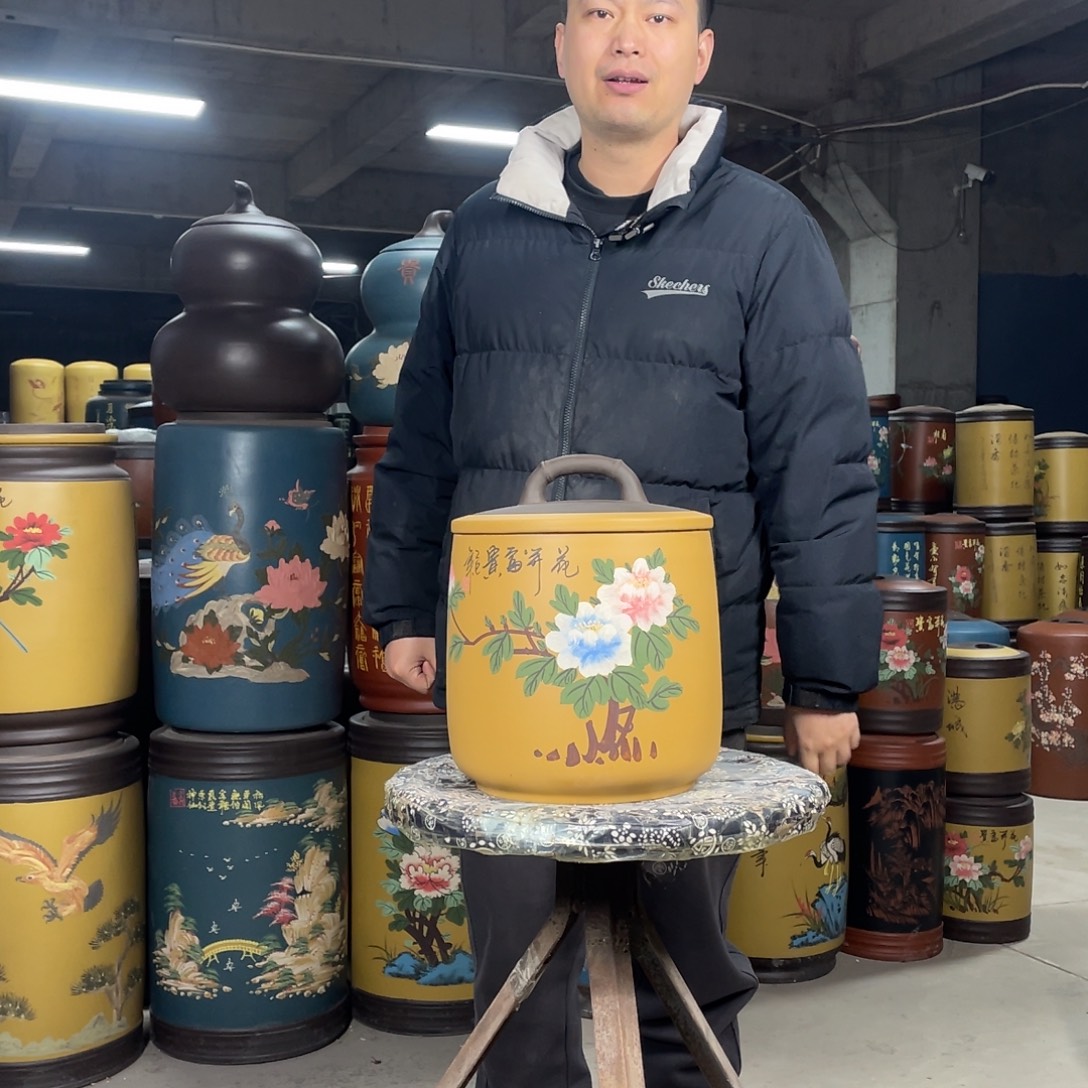 宜兴原矿紫砂茶叶罐