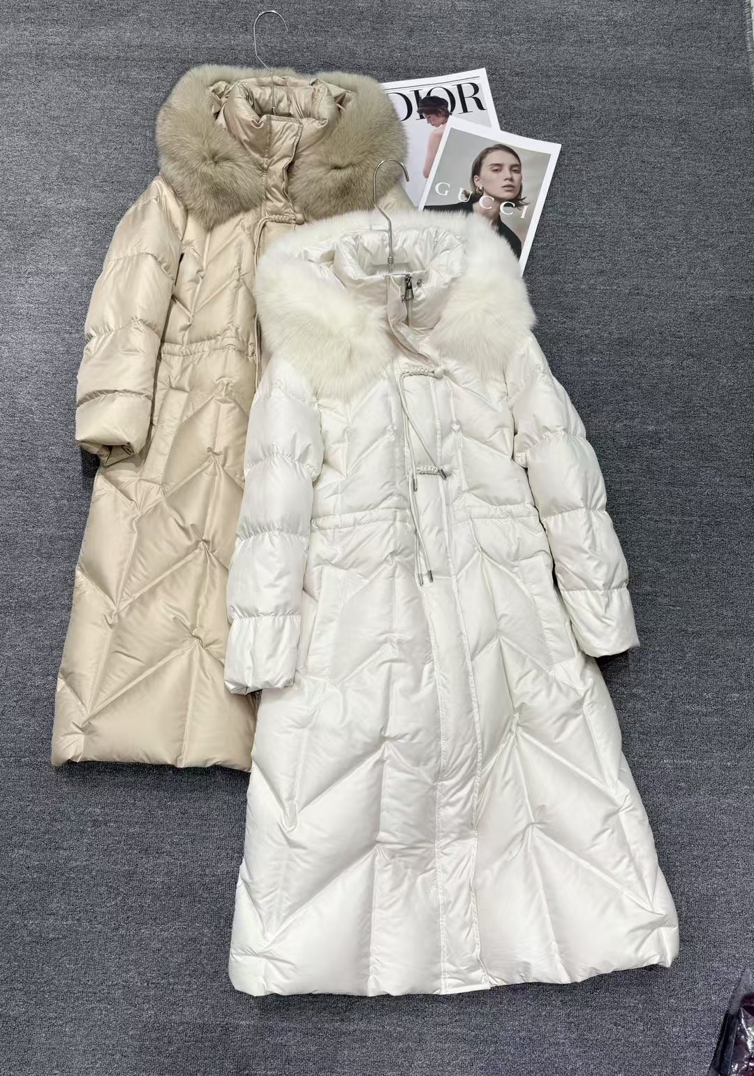 283118冬季保暖长袖时尚修身型女士收腰中长款包袖