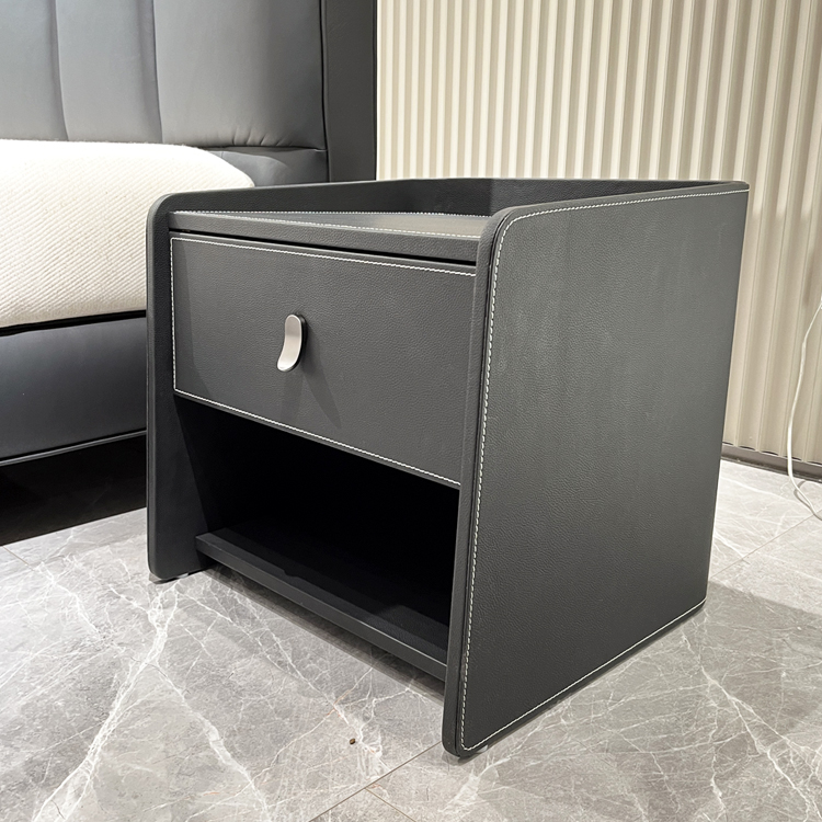 【拥家】床头柜北欧现代皮艺储物收纳床边柜卧室床头柜NGG842