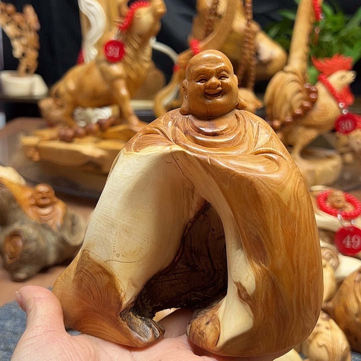非洲檀香无事牌崖柏摆件