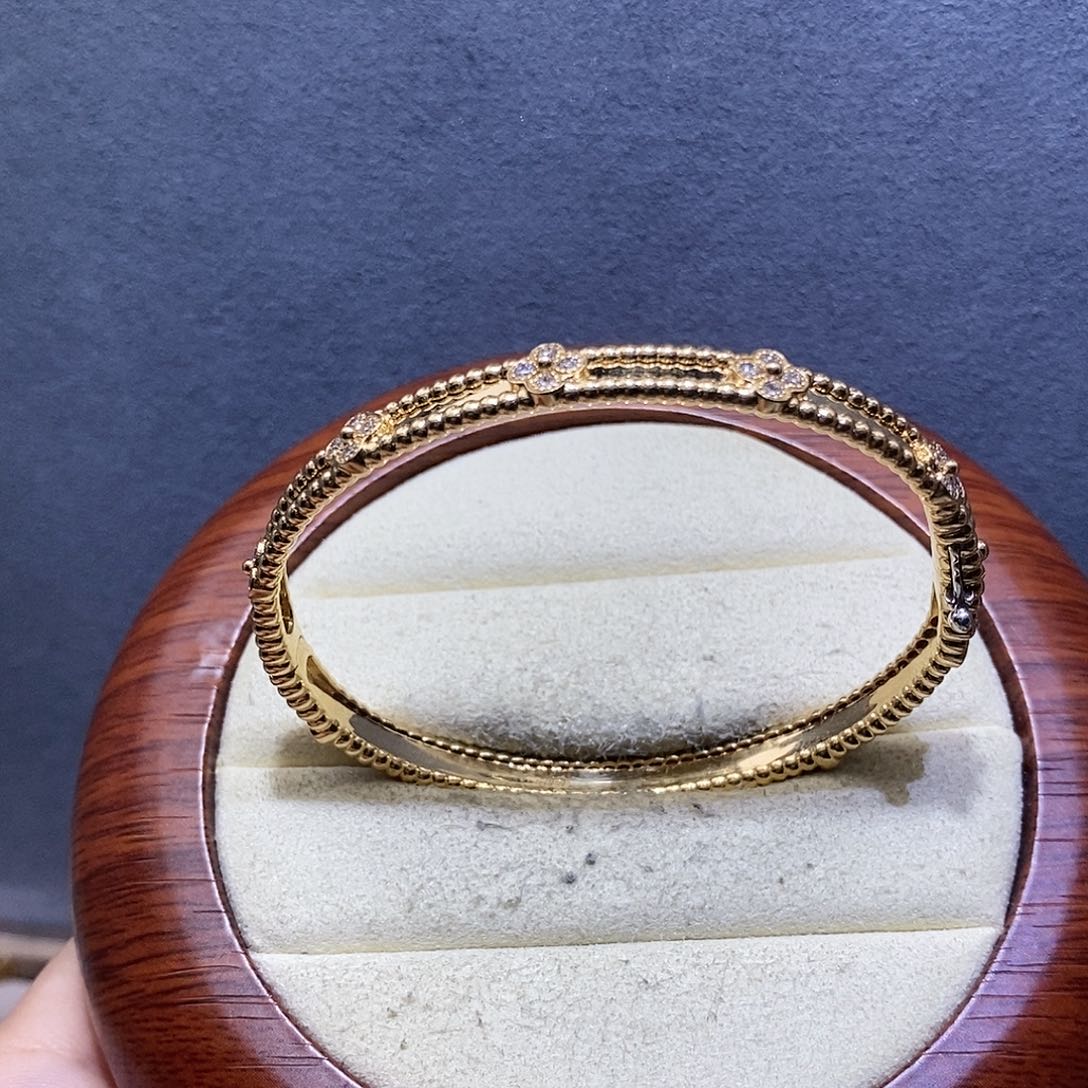 手镯18K金镶嵌钻石?**?万花筒手镯k黄16