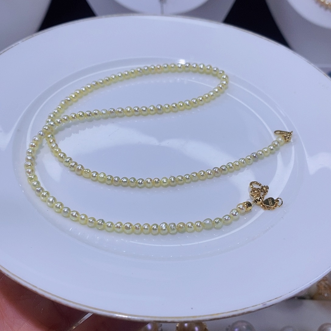 淡水珍珠颈饰银S925镶嵌