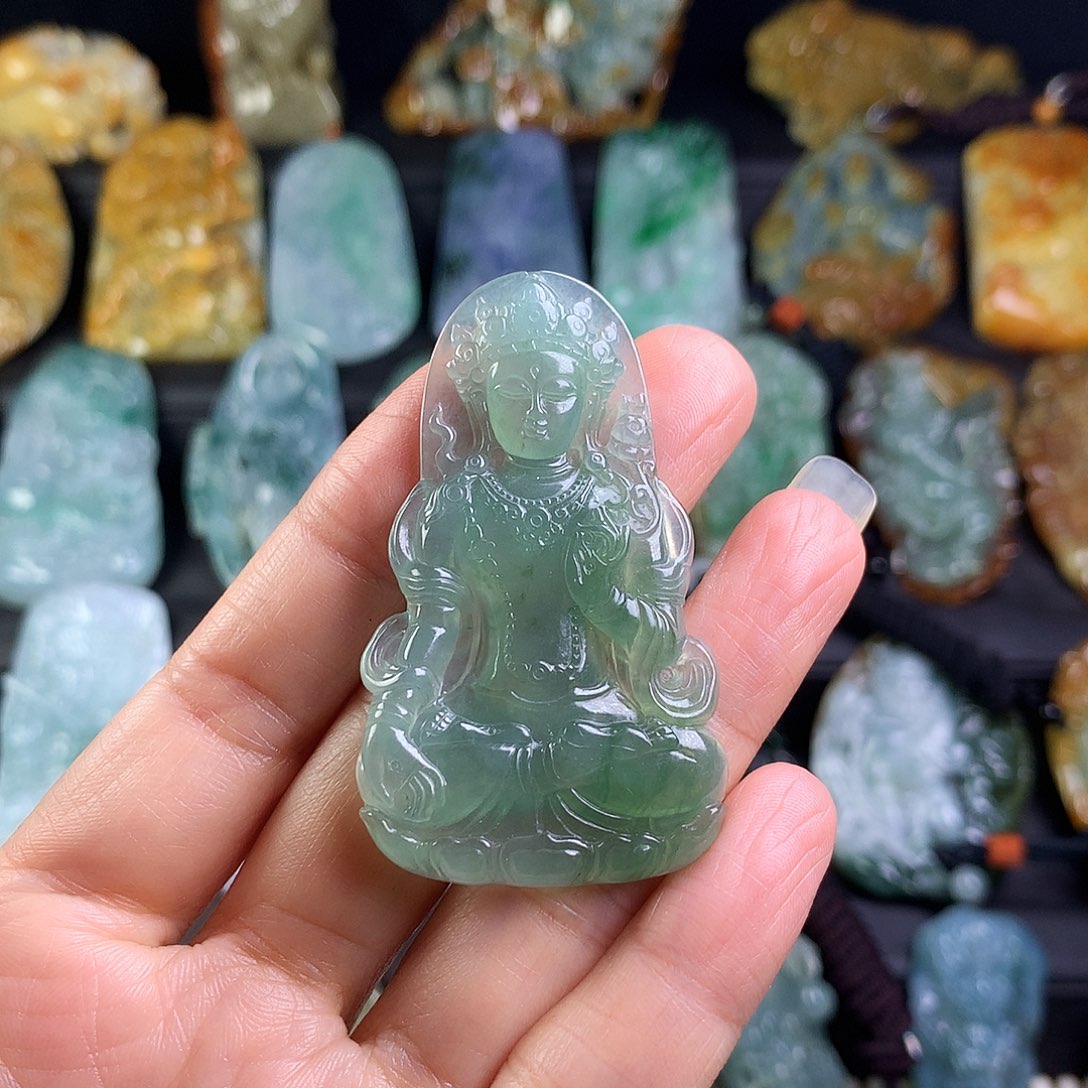 画***~翡翠未镶嵌颈饰挂件