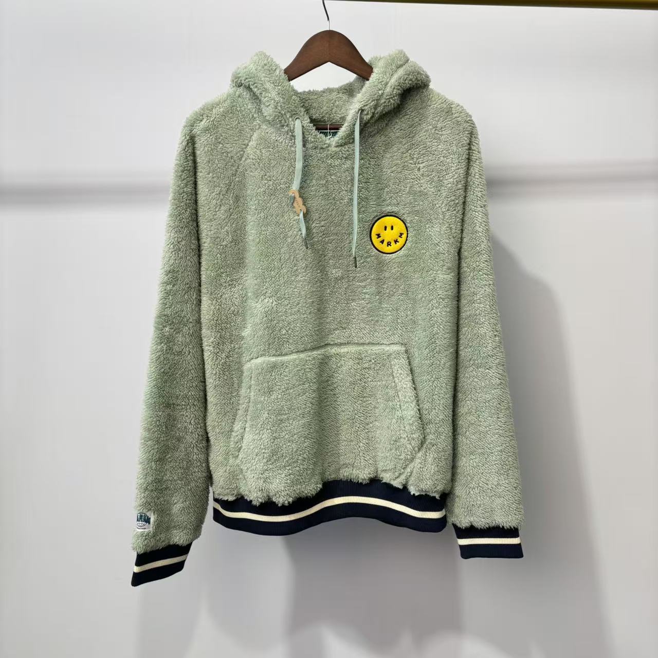 MM 韩系男款薄荷色绒面厚款休闲连帽长袖卫衣 MDIBI86910 86910
