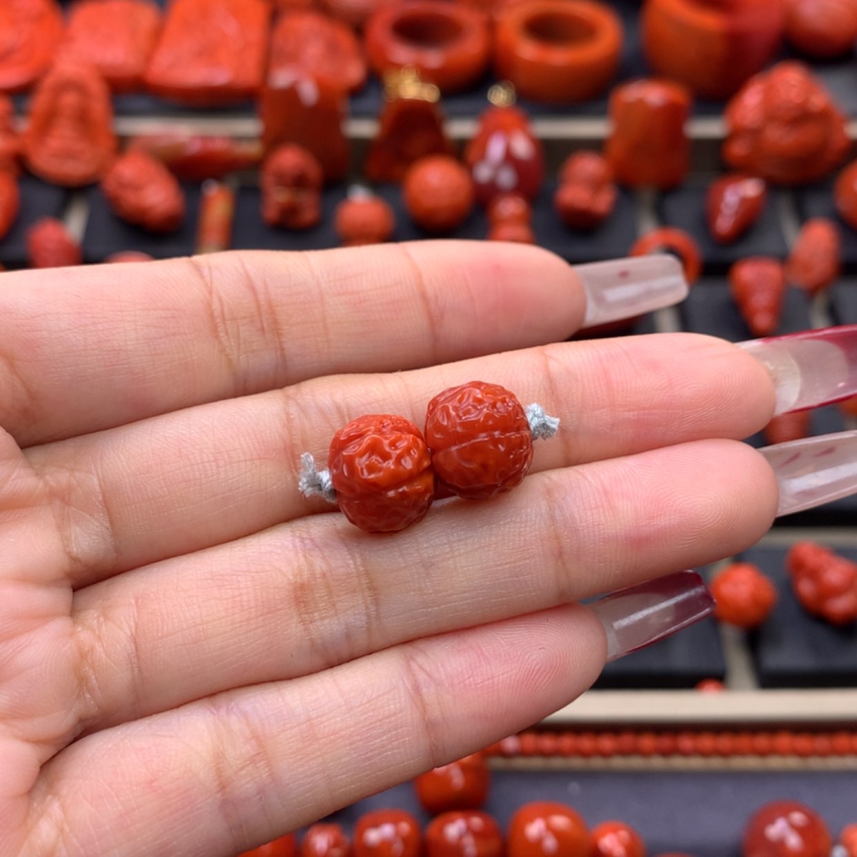 【闪购商品】南红玛瑙精钢配饰11mm未镶嵌