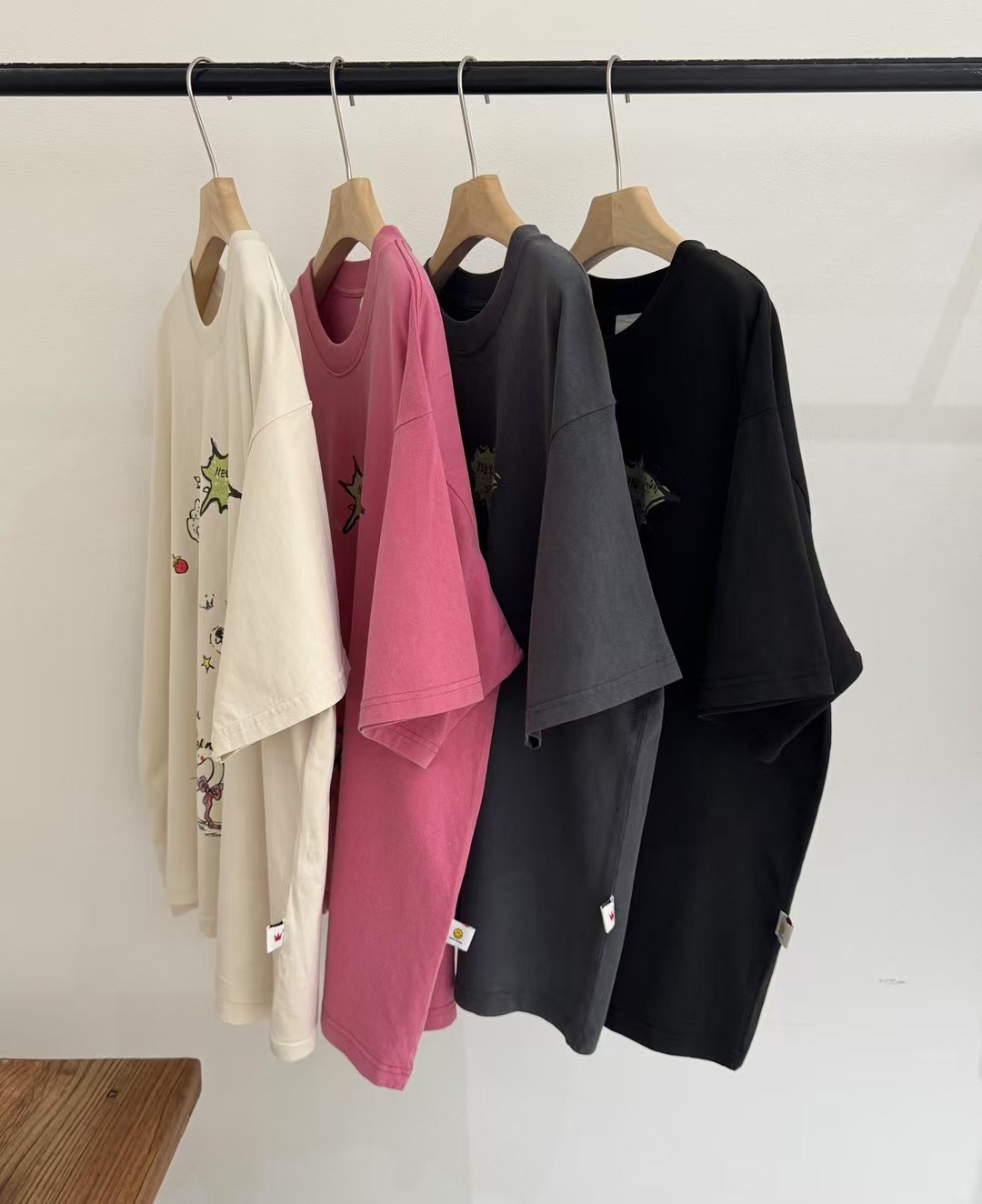 【编码300-399】皇冠大版休闲中长款印花宽松慵懒风短袖长袖上衣女