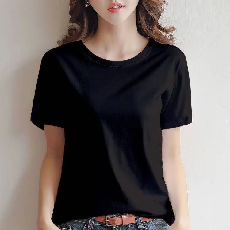 （实物非图片款）夏季短袖T恤女圆领韩版短款