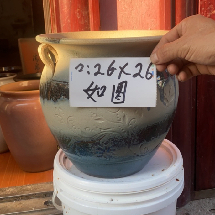特大号家用客厅复古三角梅兰花等绿植粗陶透气陶瓷花盆