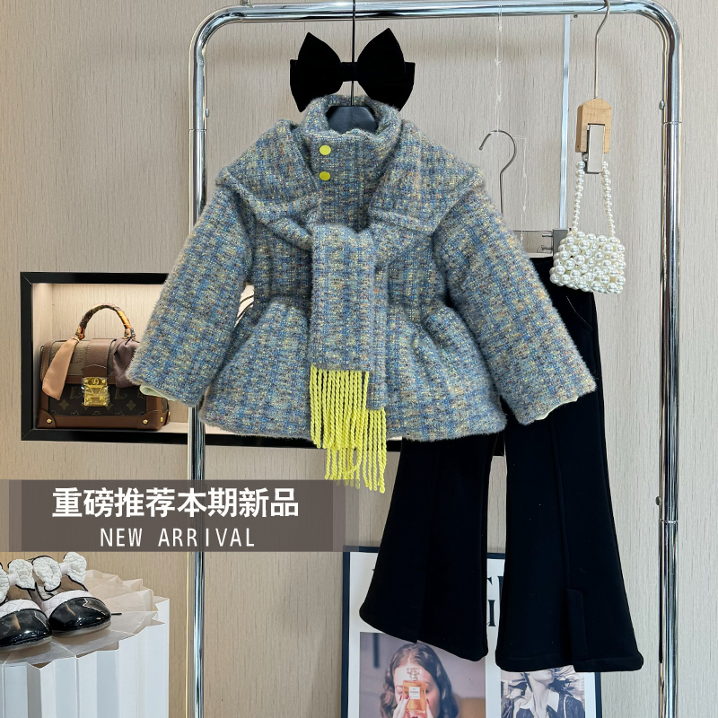 女童冬装外套2025新款冬季棉服加绒加厚棉袄小女孩洋气时尚棉衣