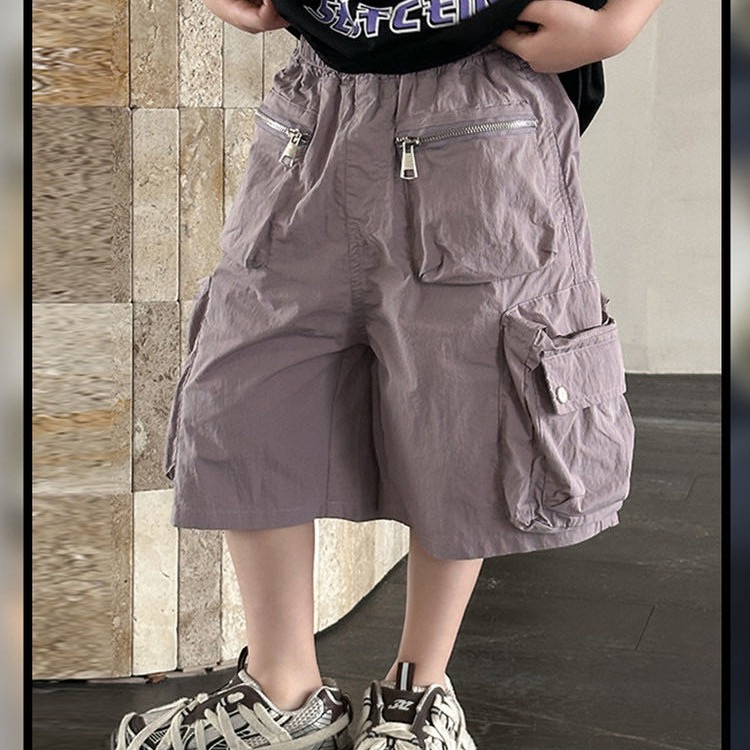 K5266 HY25158 夏季紫色大口袋短裤