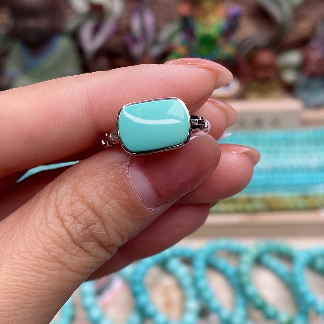 绿松石珠宝奇石银S925镶嵌