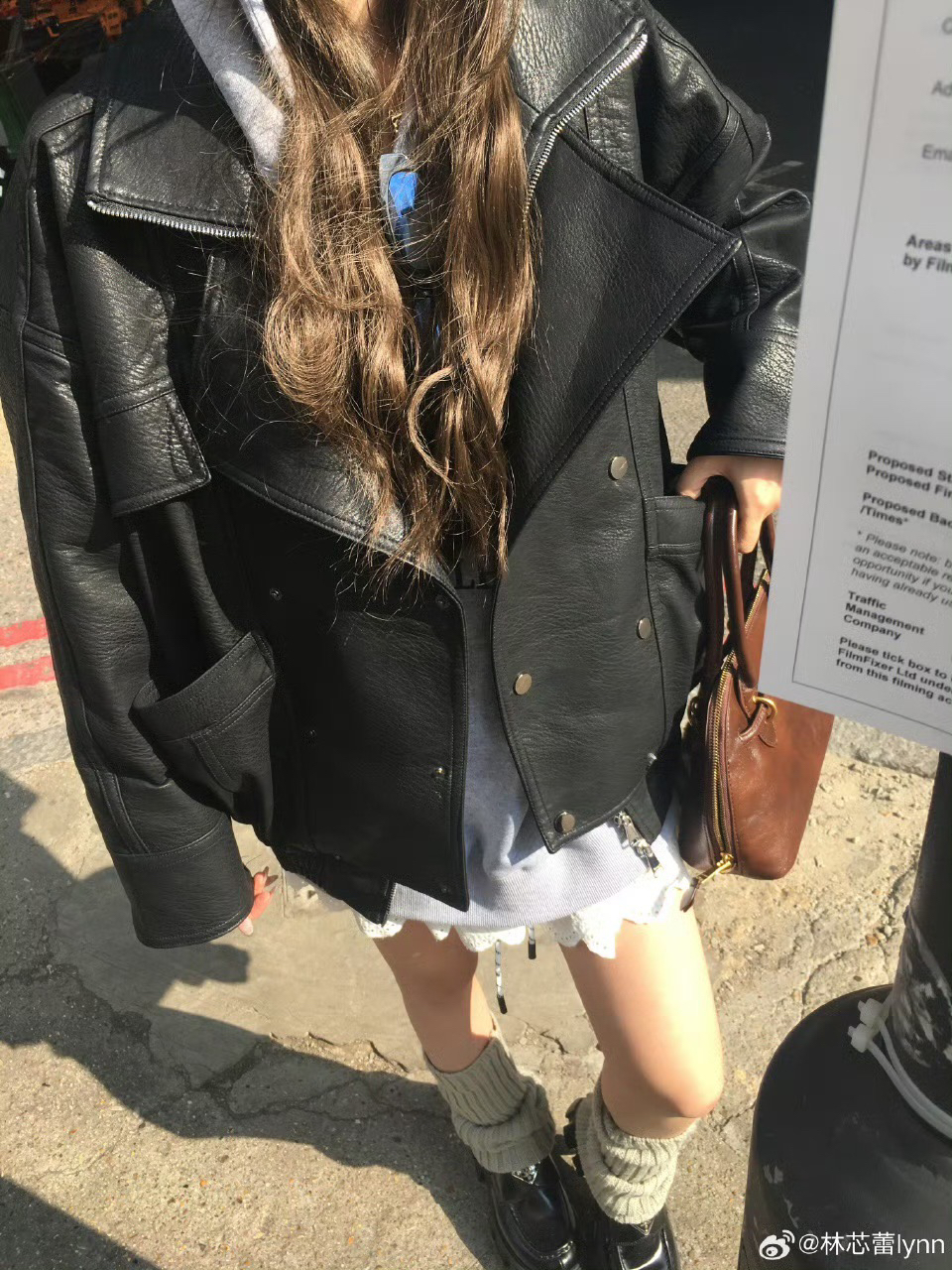 Wanggg【杨树林家】外套常规款皮衣韩版拉链宽松型秋季机车服扇叶领