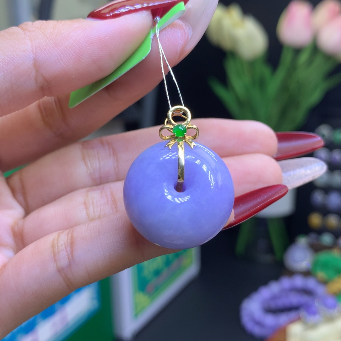 翡翠颈饰18K金镶嵌天然