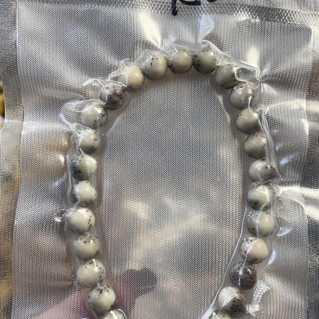 星月菩提手串石玉料冰糖圆珠手持尺寸8