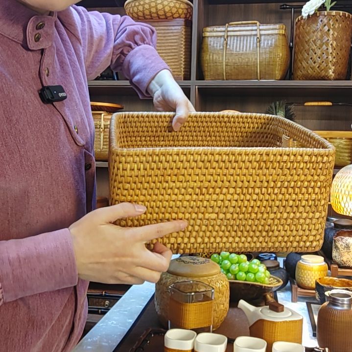 有**地精编款藤筐30*27*15