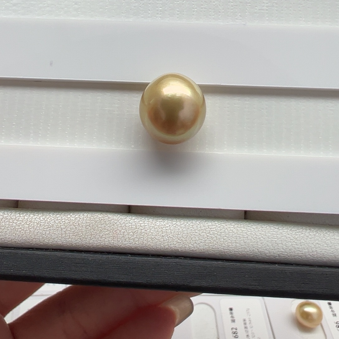 海水珍珠裸珠金珠裸珠12-13mm可定制爱