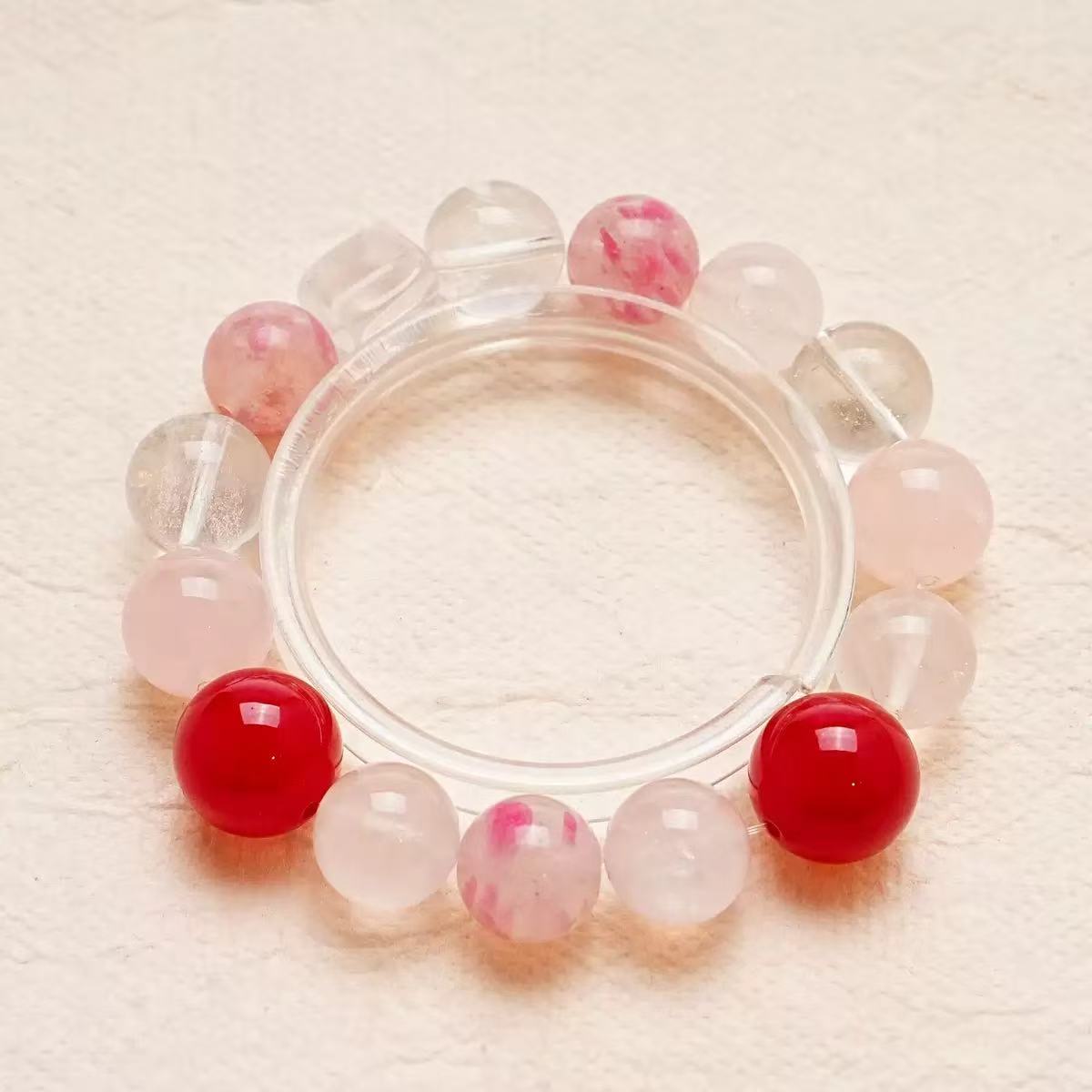 【红尘漫舞】天然马粉水晶白水晶手串