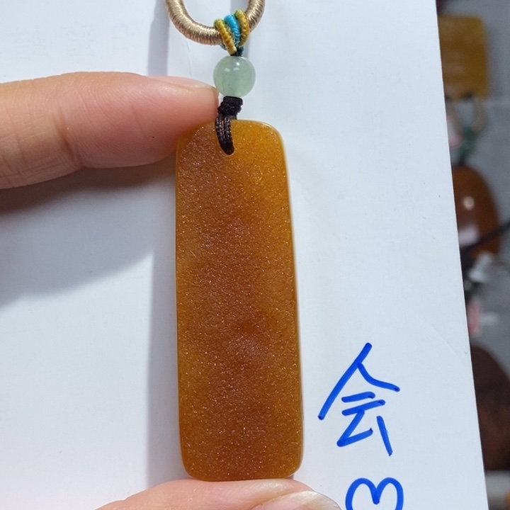 定制琥珀未镶嵌琥珀蜜蜡吊坠项链