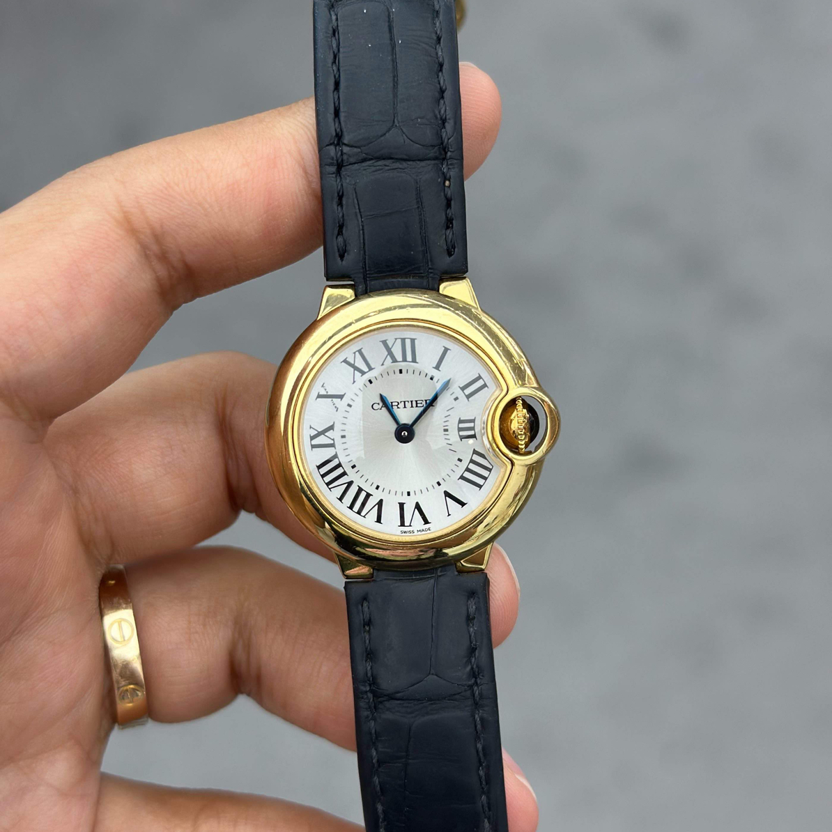 99新 Cartier/卡地亚 卡地亚/Cartier 蓝气球石英 18k黄金 28.6