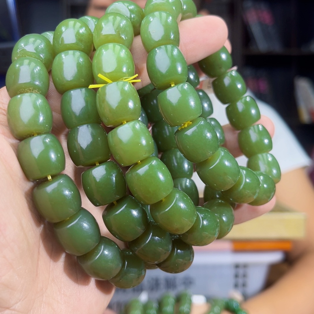 手串未镶嵌和田玉纯天然新疆若羌青黄口卡14多样性发其一