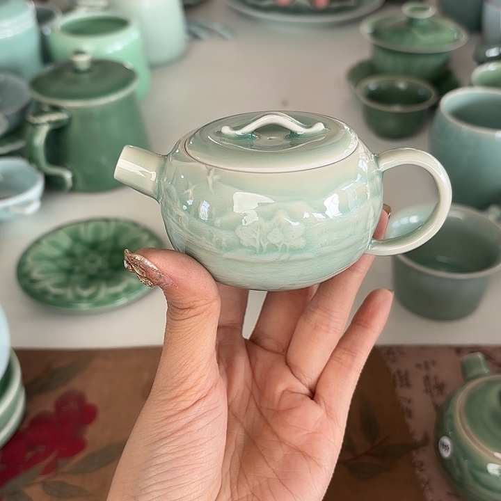 龙泉云间青瓷小米茶器