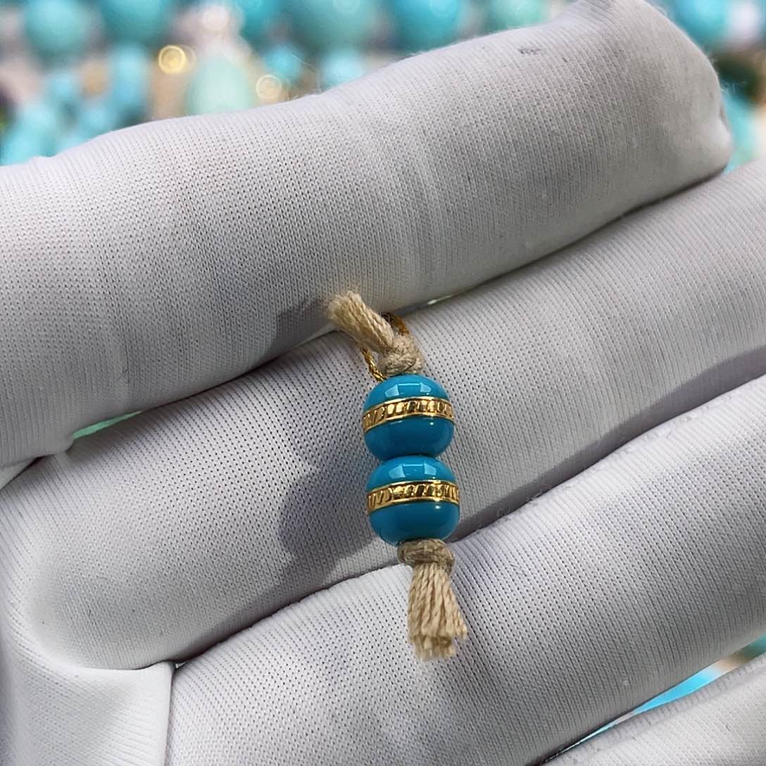 绿松石珠宝奇石18K金镶嵌