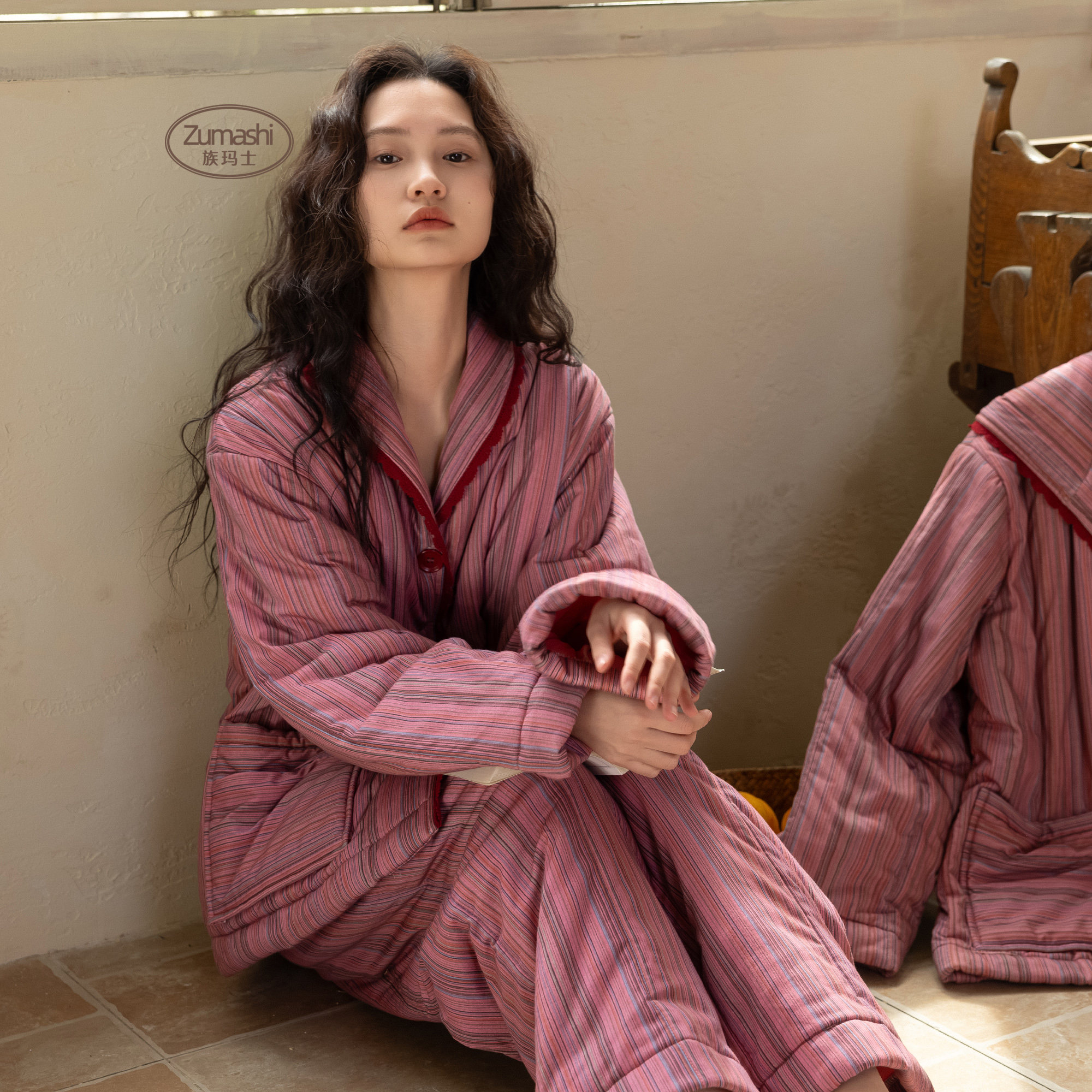 族玛士2025新款睡衣女秋冬季天夹棉加厚保暖纯棉高级感家居服套装