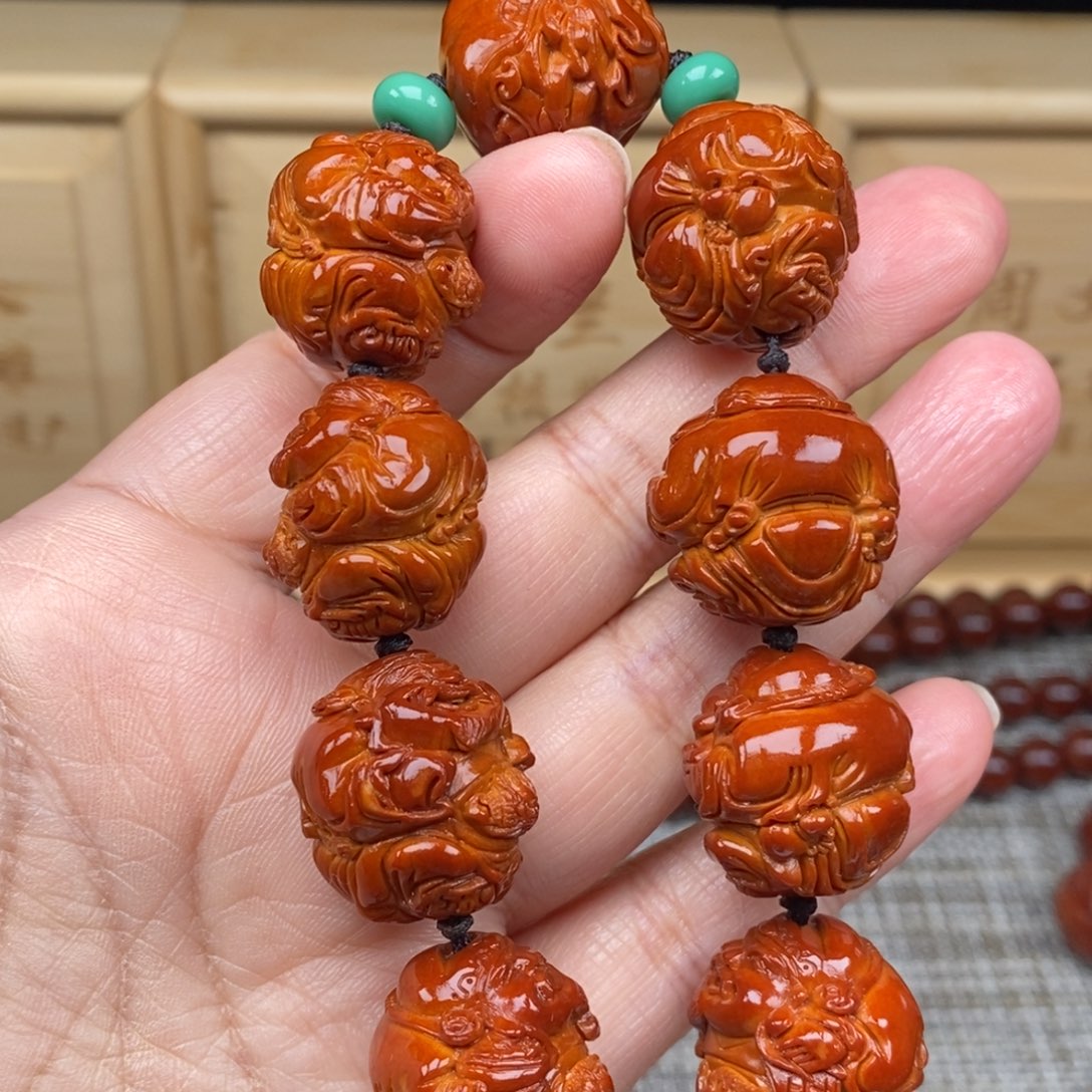 奥***爸橄榄核吊坠财神23