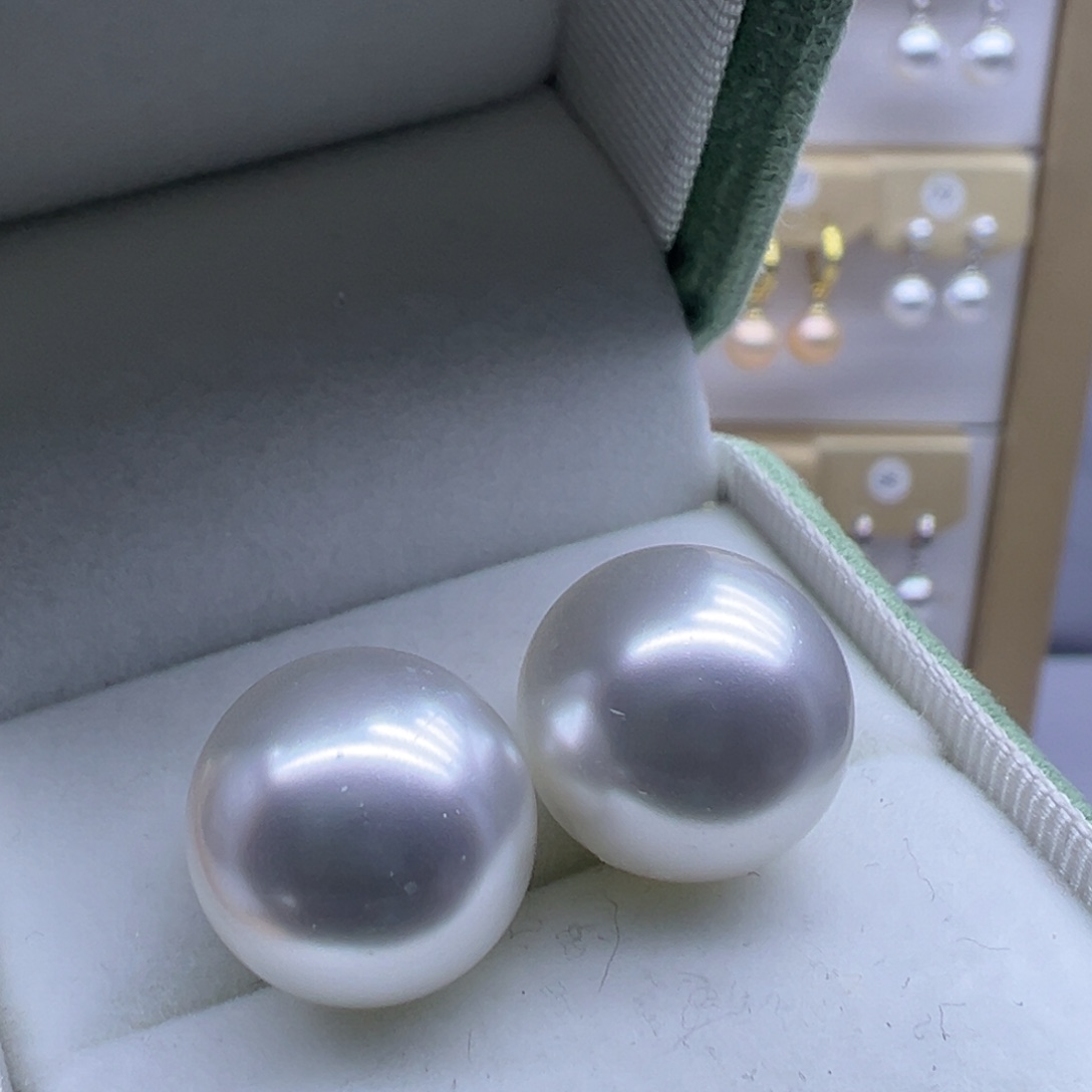 淡水珍珠耳饰银S925镶嵌