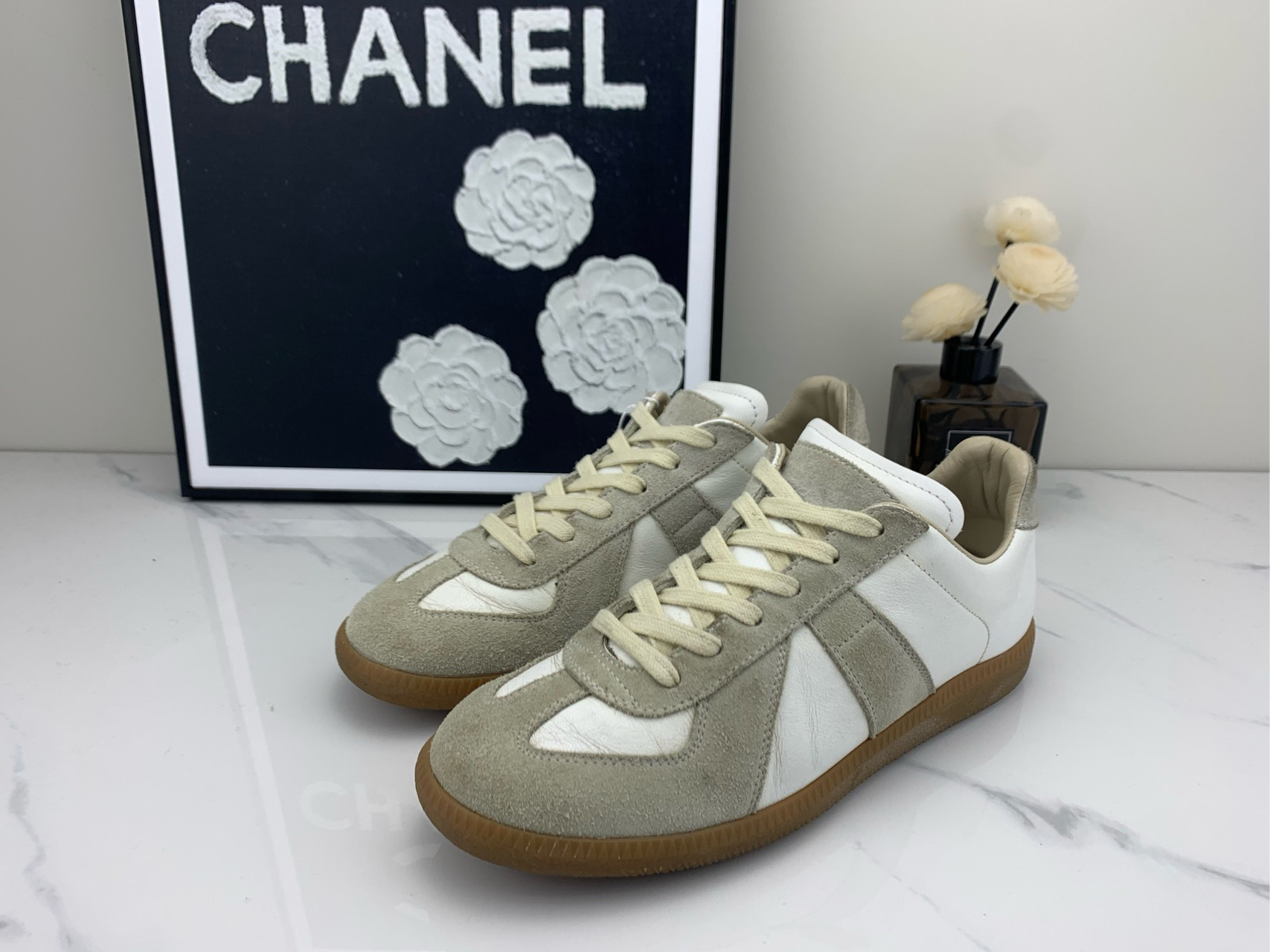 99新 Maison Margiela/梅森马吉拉 德训鞋 灰白 38码/mg00065