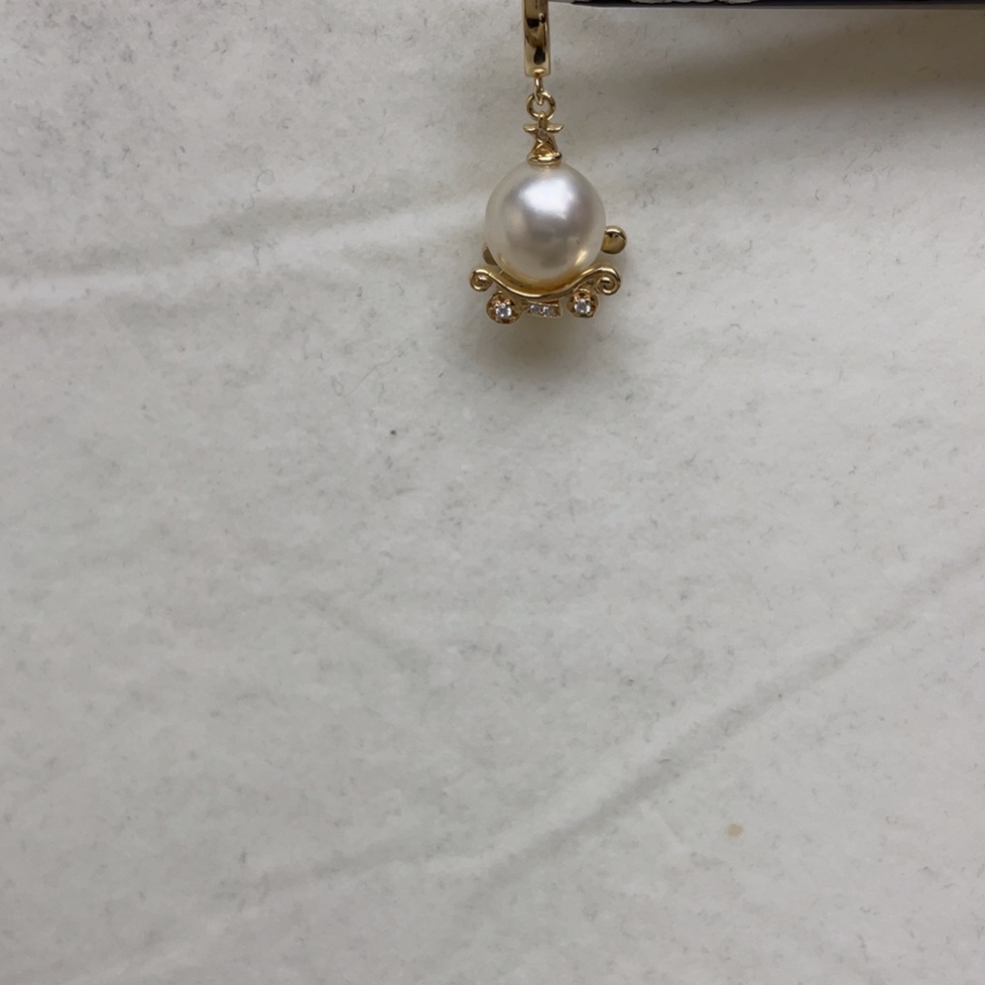 吊坠(不含链)银S925镶嵌海水珍珠