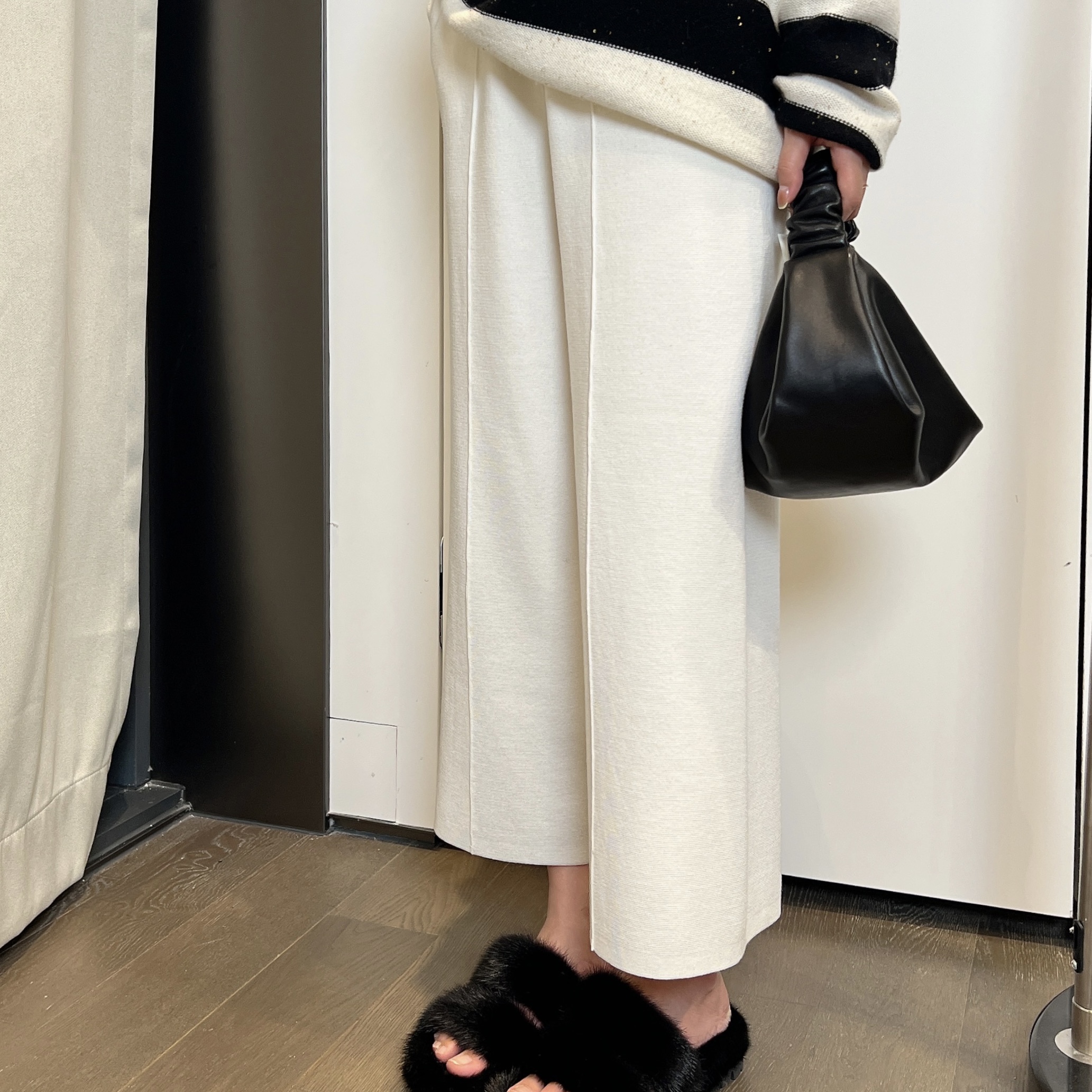 【深意迟解】重磅高克重德国扬子纱四平针高密度防变形阔腿裤秋冬