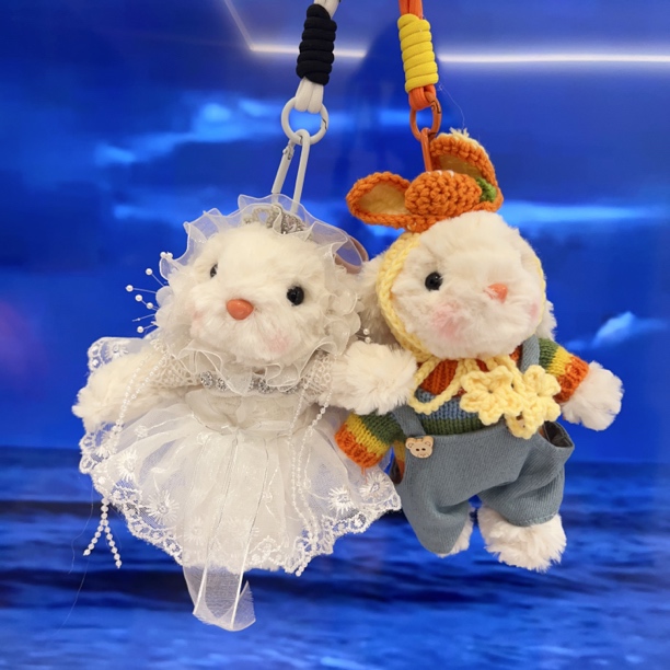 【明款】卡通垂耳兔！兔子DIY玩偶毛绒包挂钥匙扣！