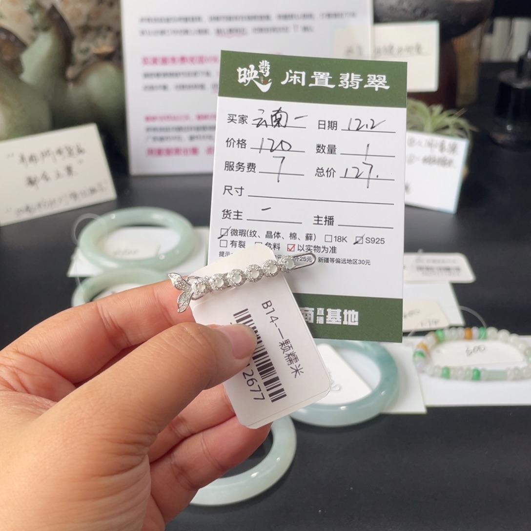 云***师翡翠银S925镶嵌颈饰翡翠