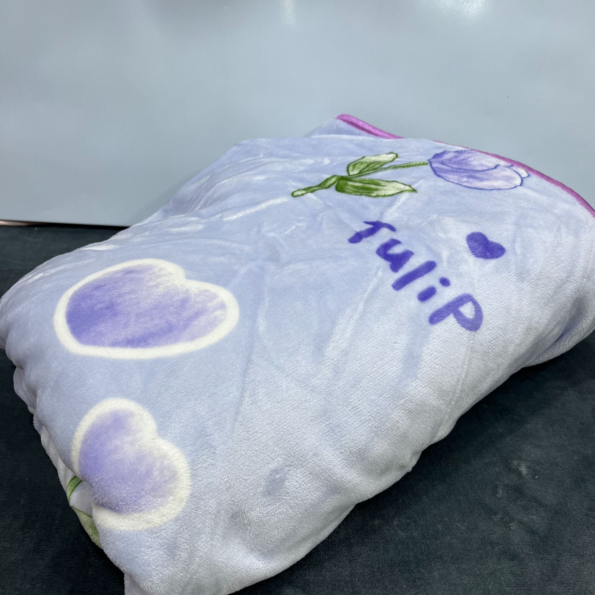 紫色郁金香牛奶绒被套200*230cm瑕疵