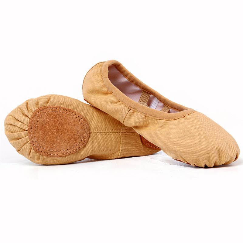 新款舞蹈鞋女软底练功形体跳舞鞋免系带猫爪瑜伽民族古典芭蕾舞鞋