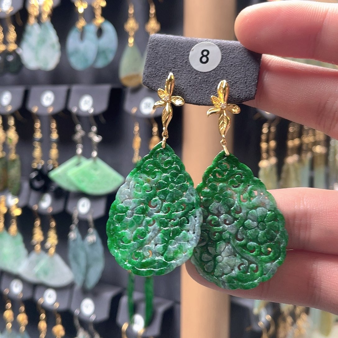 翡翠未镶嵌耳饰翡翠