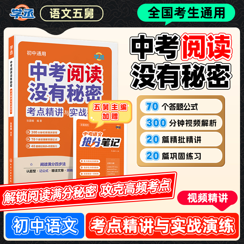 学丞五舅初中语文阅读理解+解题技巧方法文言文语文26新版sw
