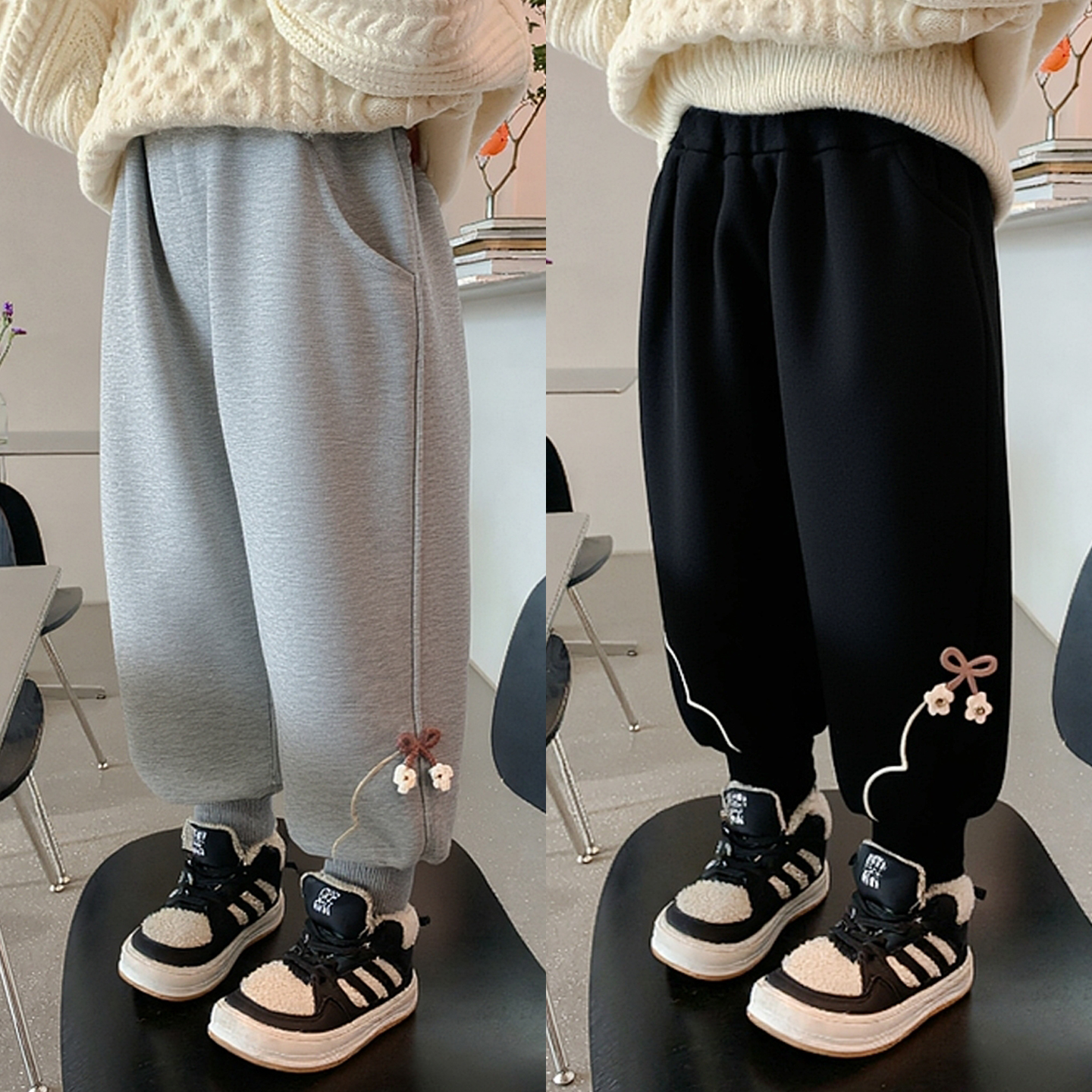 女童裤子春秋款2025新款儿童洋气时髦休闲裤中小童运动束脚长裤潮