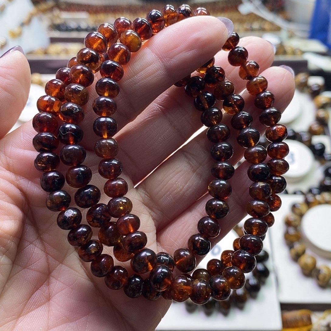 琥珀未镶嵌裸石血灵草7