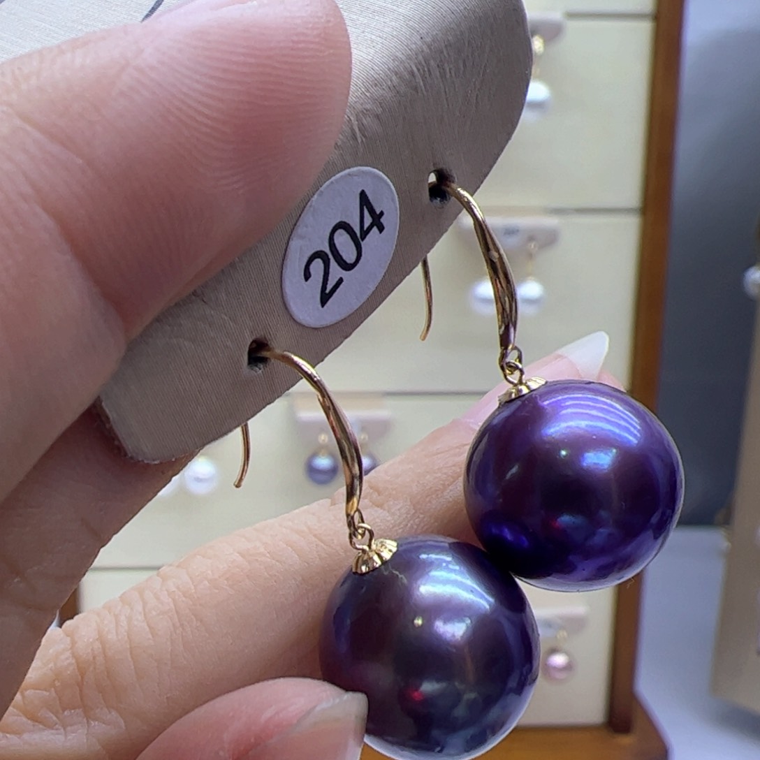 淡水珍珠耳饰18K金镶嵌