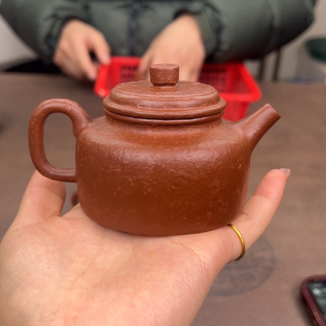 紫砂茶宠超*朱泥手工全手德钟8目宜兴紫砂