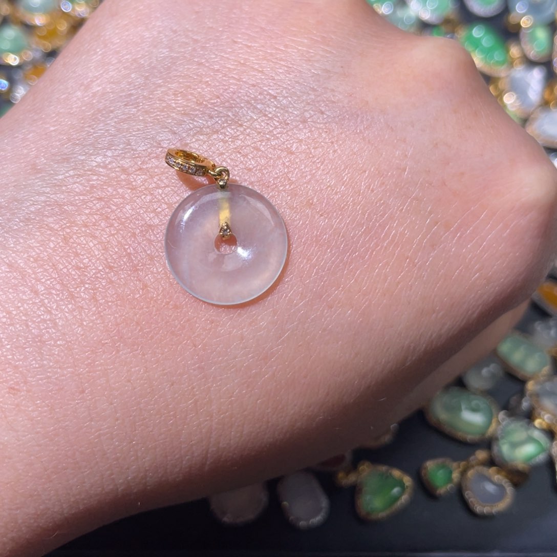 翡翠颈饰18K金镶嵌天然