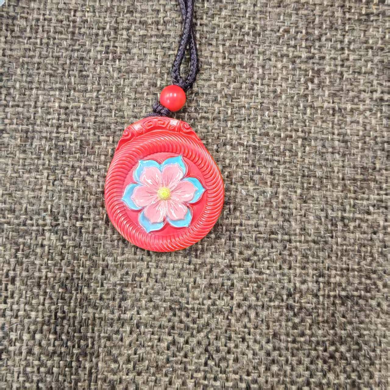 含辰砂工艺品NH032-经典红纱小美好精美吊坠