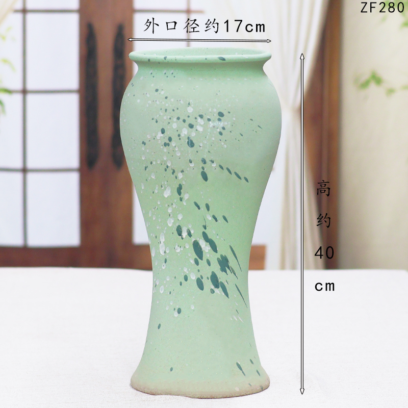 高鱼尾创意陶瓷盆复古简约透气多肉花盆大号陶瓷高筒绿植专用花盆