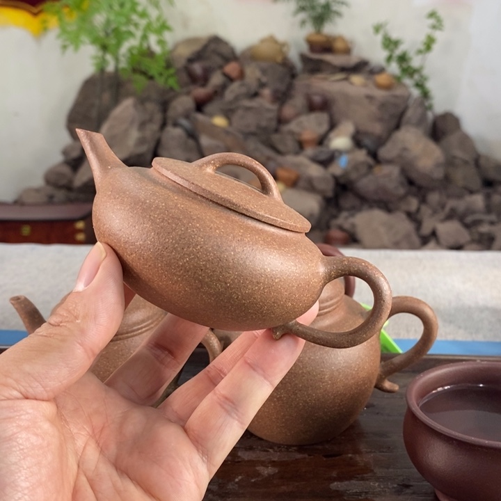 紫砂茶壶宜兴紫砂冷金黄160