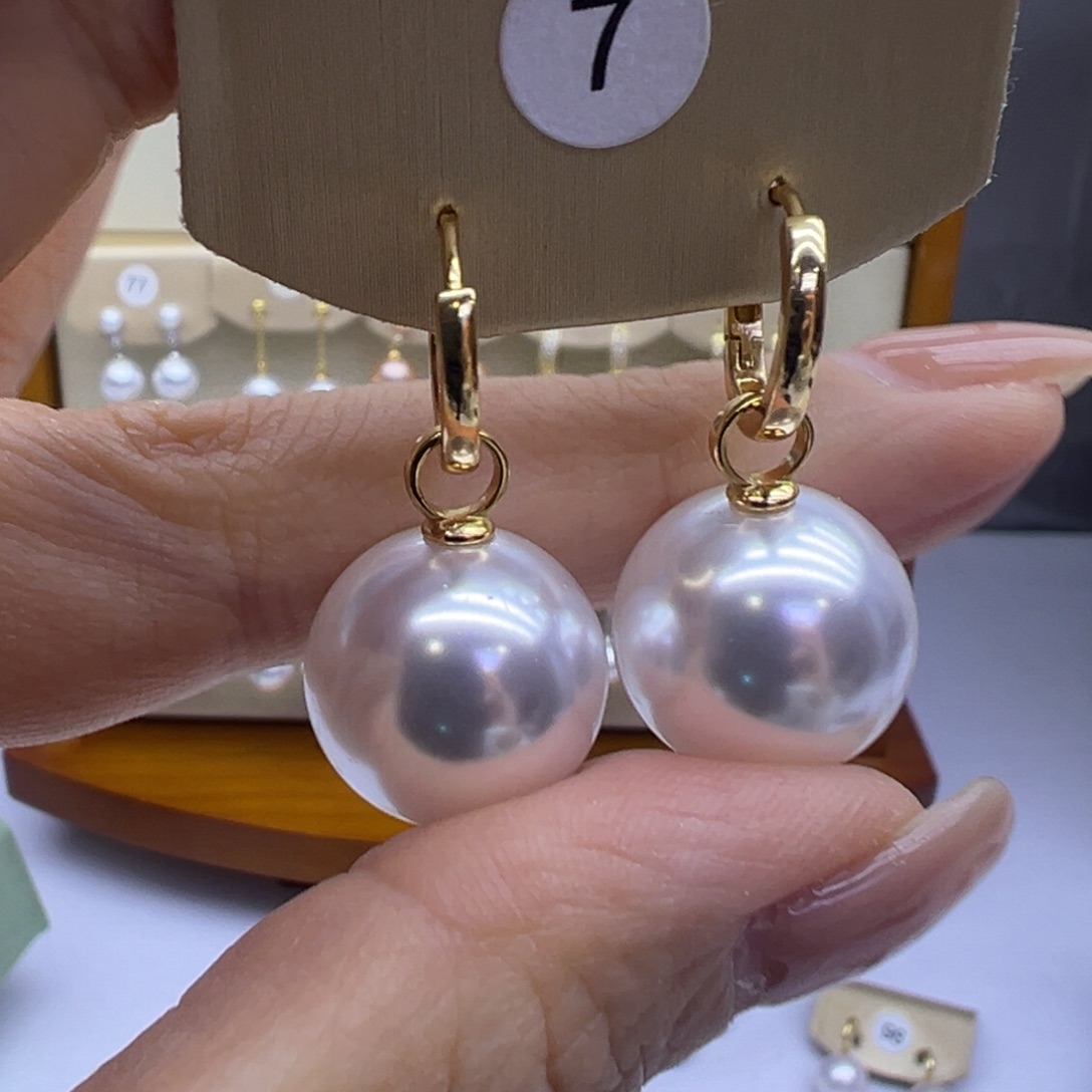 淡水珍珠耳饰18K金镶嵌