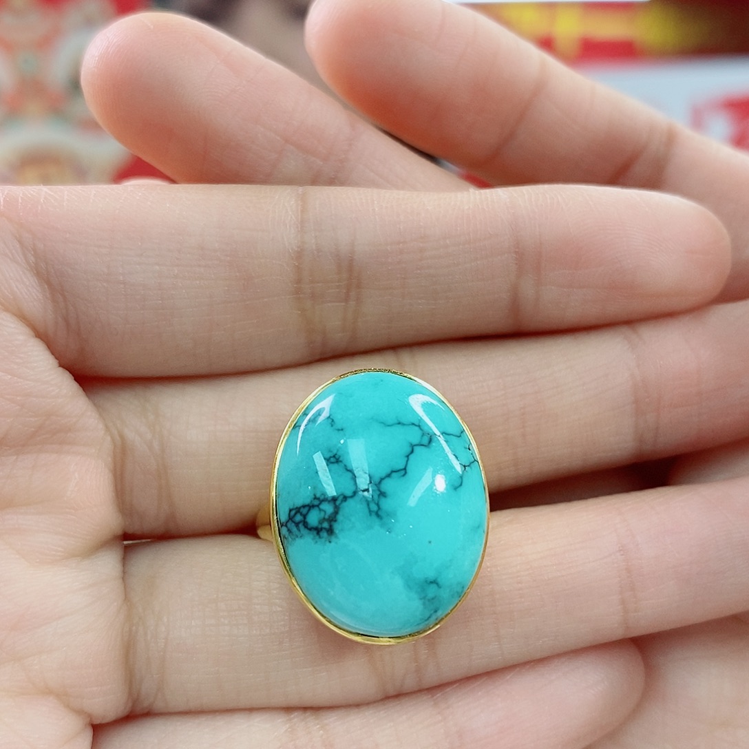 绿松石18K金镶嵌珠宝奇石