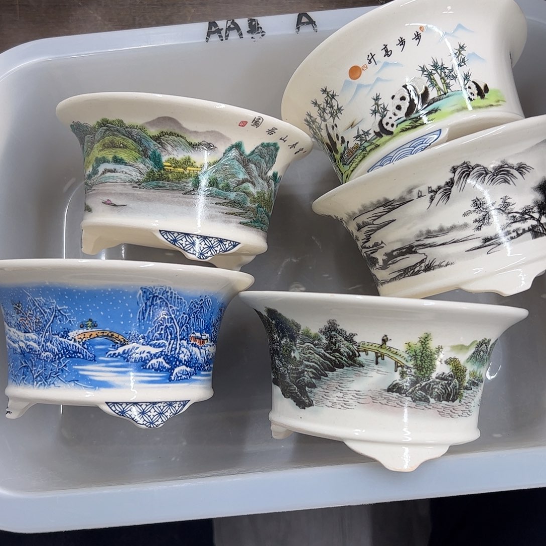 紫砂花盆A号瑕疵5个13/6.5cm福利